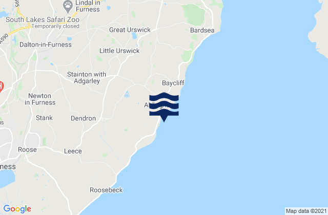 Aldingham Beach, United Kingdom tide times map