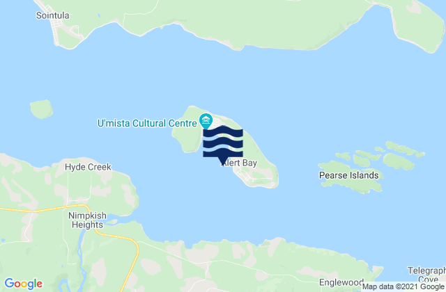 Alert Bay, Canada tide times map