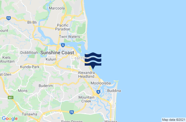 Alexandra Headland, Australia tide times map