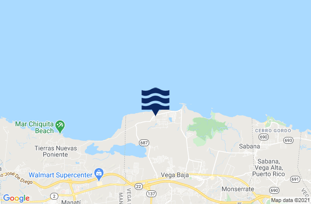 Algarrobo Barrio, Puerto Rico tide times map