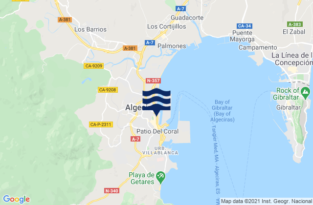 Algeciras, Spain tide times map