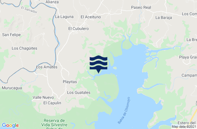 Alianza, Honduras tide times map