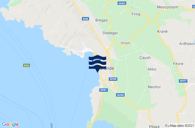 Aliko, Albania tide times map