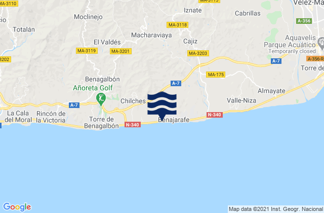 Almachar, Spain tide times map