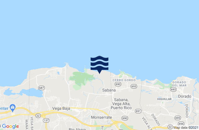 Almirante Norte Barrio, Puerto Rico tide times map
