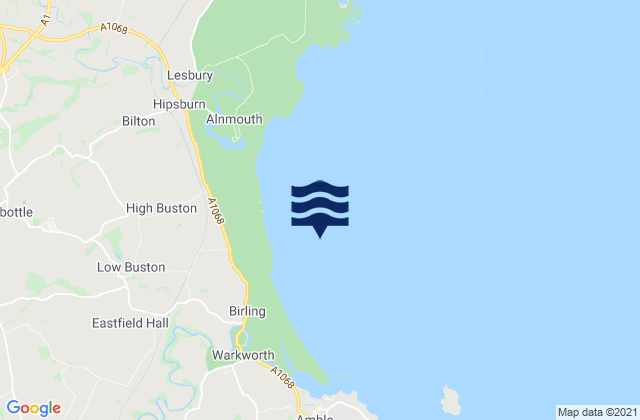 Alnmouth Bay, United Kingdom tide times map