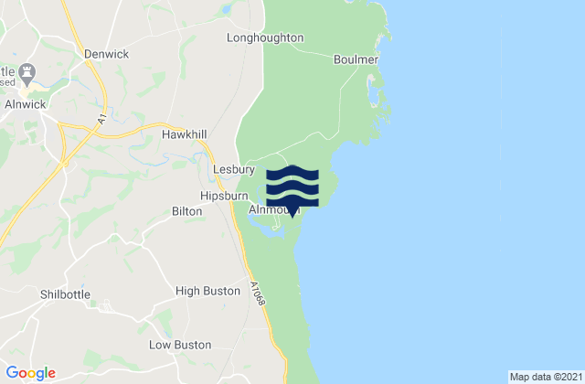 Alnmouth Beach, United Kingdom tide times map