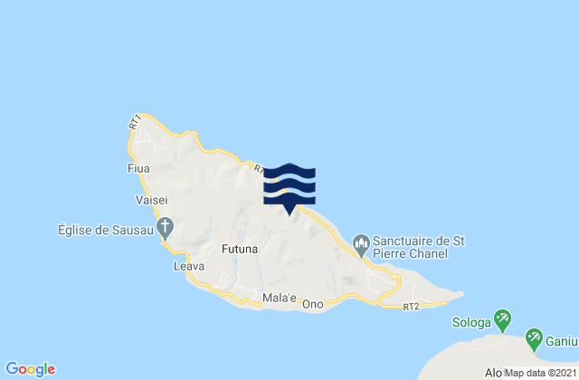 Alo, Wallis and Futuna tide times map