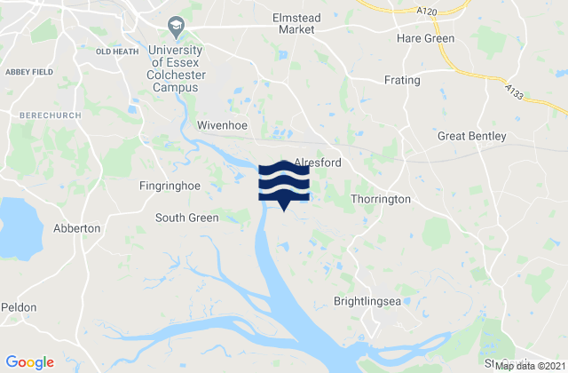 Alresford, United Kingdom tide times map