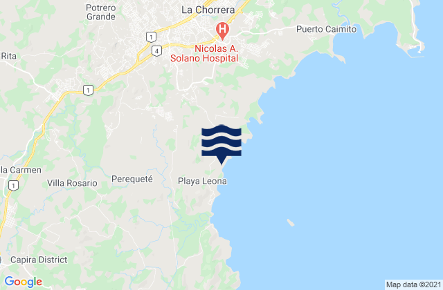 Alto del Espino, Panama tide times map