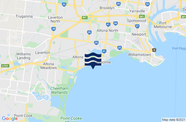 Altona Pier, Australia tide times map