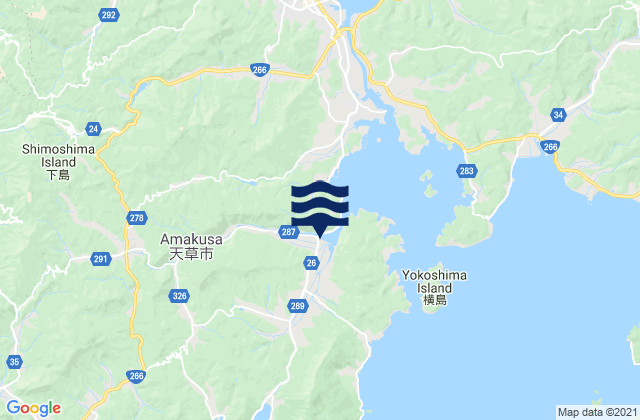 Amakusa Shi, Japan tide times map
