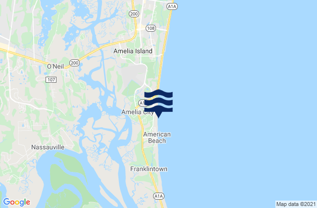 Amelia City (South Amelia River), United States tide chart map