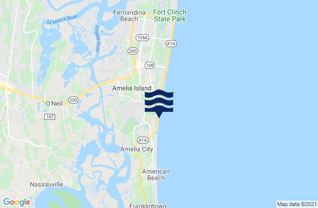 Amelia Island, United States tide chart map