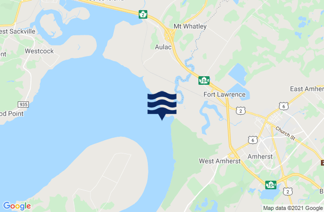 Amherst Point, Canada tide times map