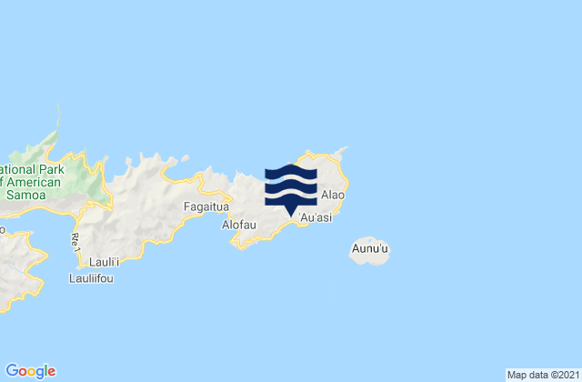 Amouli, American Samoa tide times map