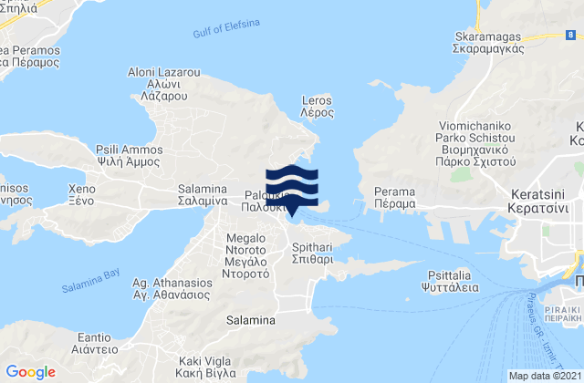 Ampelakia, Greece tide times map