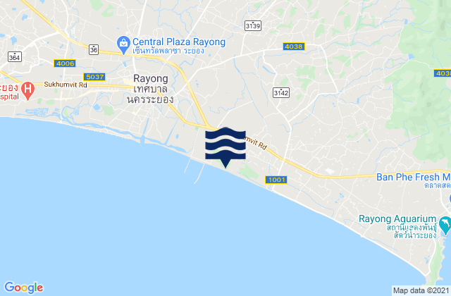 Amphoe Mueang Rayong, Thailand tide times map