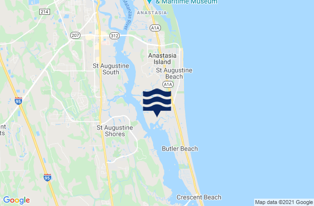 Anastasia Island, United States tide chart map