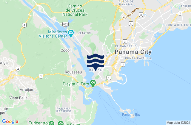 Ancon, Panama tide times map