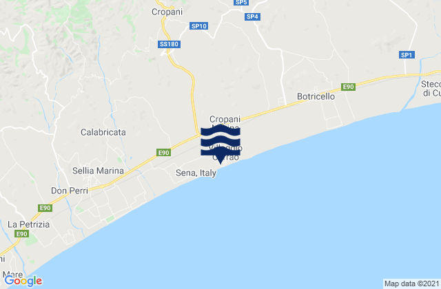 Andali, Italy tide times map