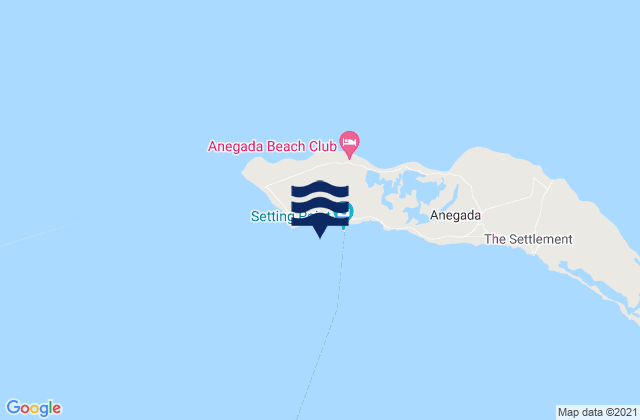Anegada Island, British Virgin Islands tide times map