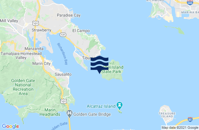 Angel Island (west Side), United States tide chart map