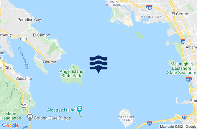 Angel Island 0.75 mile east of, United States tide chart map
