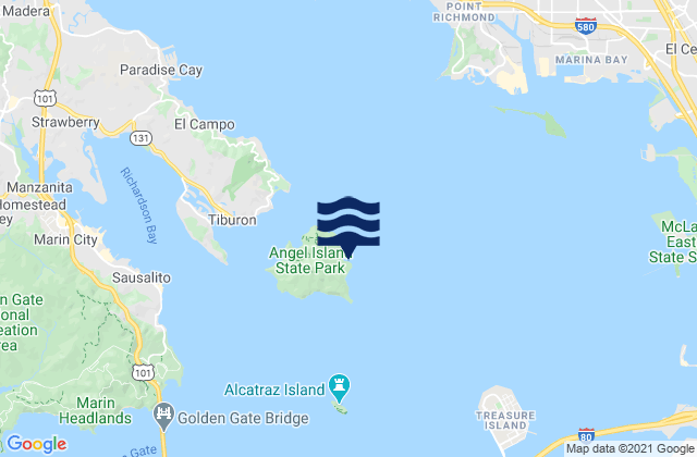 Angel Island East Garrison, United States tide chart map