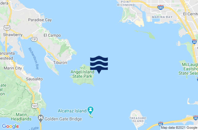 Angel Island off Quarry Point, United States tide chart map