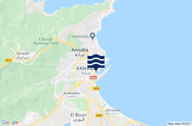 Annaba District, Algeria tide times map