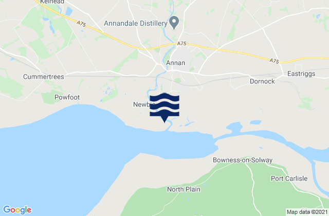 Annan Waterfoot, United Kingdom tide times map