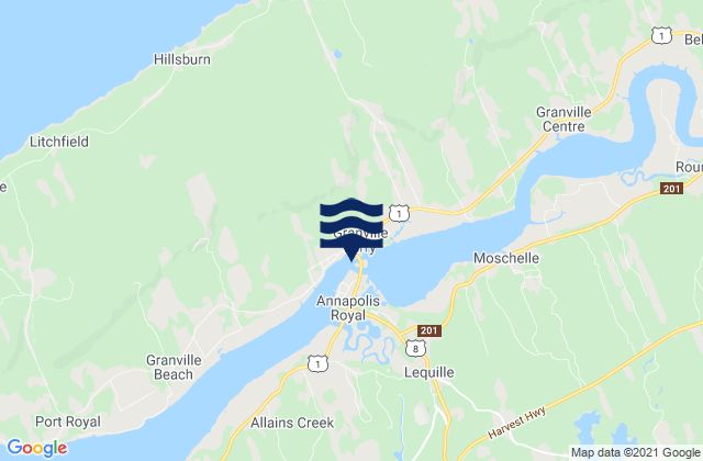 Annapolis Royal, Canada tide times map