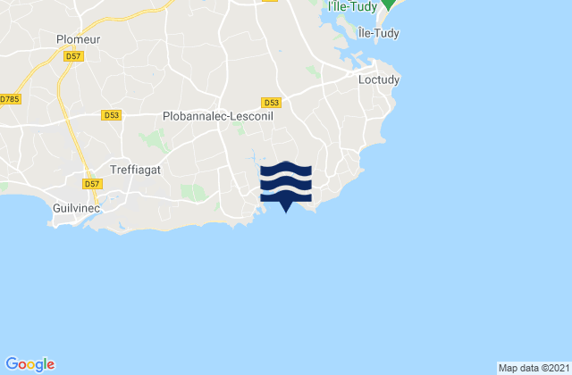 Anse de Lesconil, France tide times map