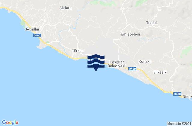 Antalya, Turkey tide times map