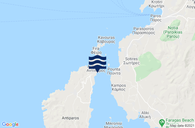 Antiparos, Greece tide times map