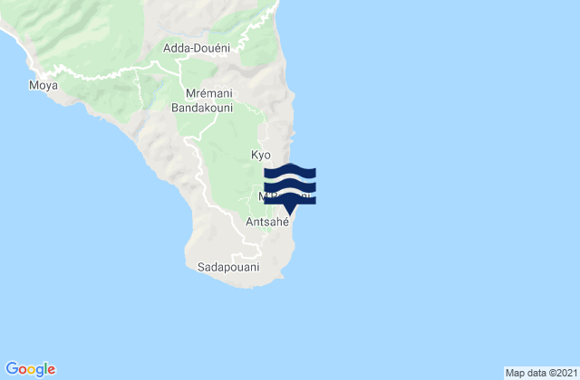 Antsahe, Comoros tide times map