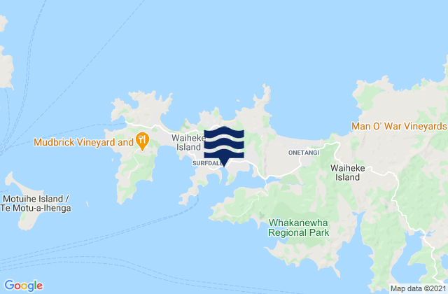 Anzac Bay, New Zealand tide times map