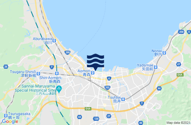 Aomori, Japan tide times map