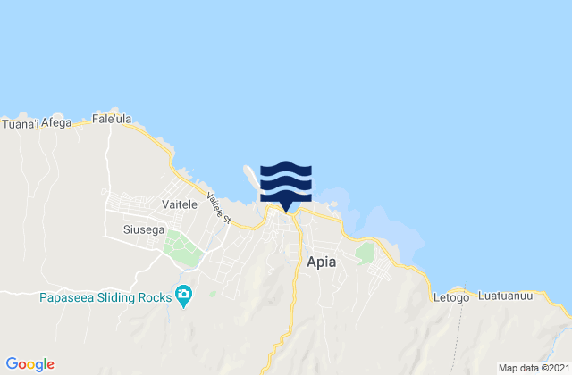Apia, Samoa tide times map