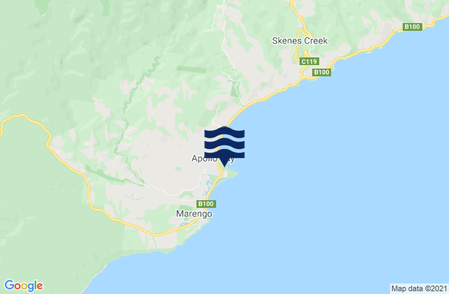 Apollo Bay, Australia tide times map
