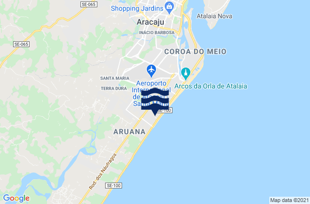 Aracaju, Brazil tide times map