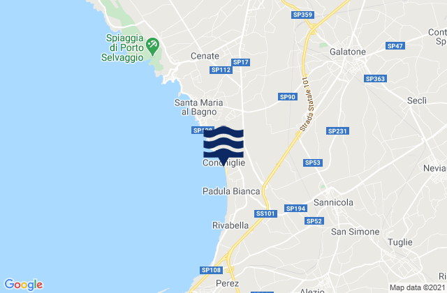 Aradeo, Italy tide times map