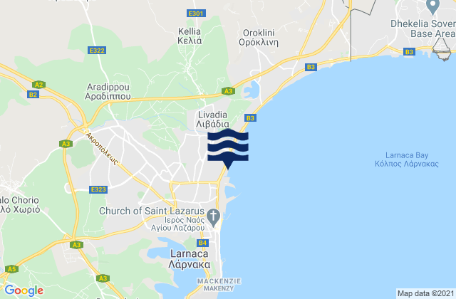 Aradippou, Cyprus tide times map