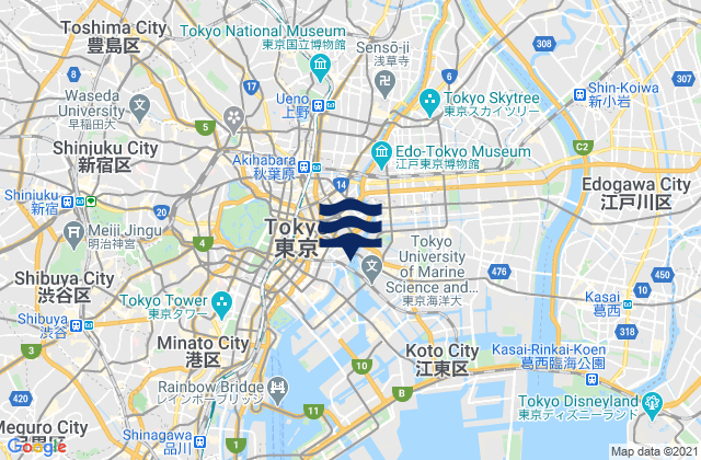 Arakawa Ku, Japan tide times map