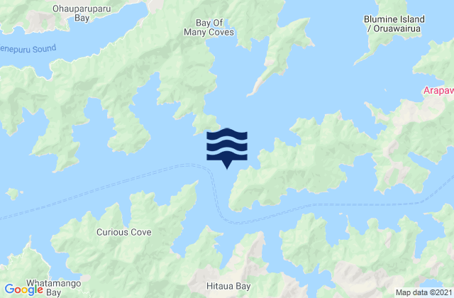 Arapawa Island, New Zealand tide times map