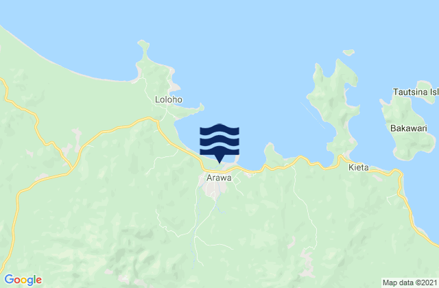 Arawa, Papua New Guinea tide times map