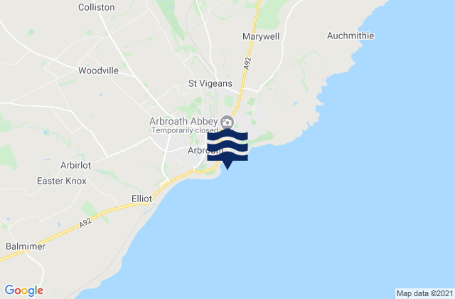 Arbroath, United Kingdom tide times map