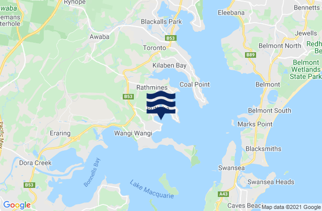 Arcadia vale, Australia tide times map