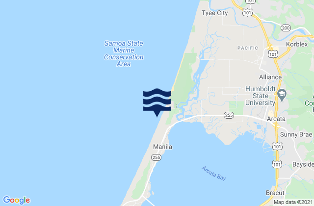 Arcata Wharf, United States tide chart map